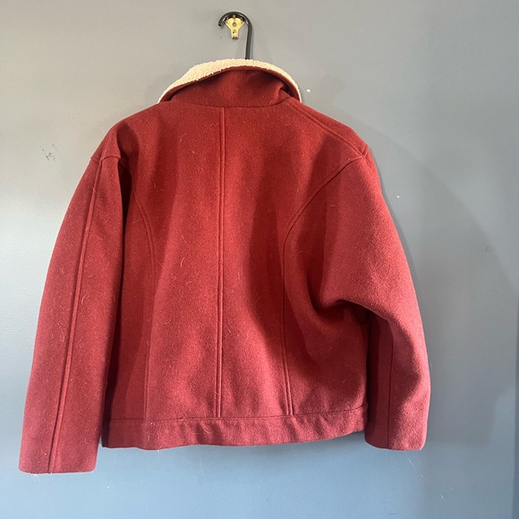 Moon River Rust Faux Shearling Moto Jacket - Picture 5 of 6